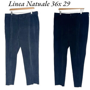 Linea Naturale 36x29 black & gray‎ thin corduroy chino dress pants